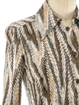 Diane Von Furstenberg Feather Printed Shirtdress Dress arcadeshops.com