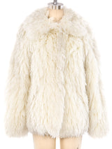 Ivory Yarn Shag Jacket Jacket arcadeshops.com