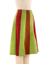 Colorblock Suede Snap Front Skirt Bottom arcadeshops.com