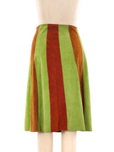 Colorblock Suede Snap Front Skirt Bottom arcadeshops.com