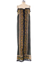 Block Printed Silk Chiffon Maxi Dress Dress arcadeshops.com
