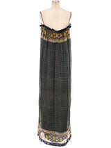 Block Printed Silk Chiffon Maxi Dress Dress arcadeshops.com