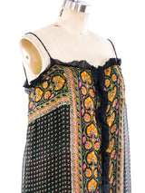 Block Printed Silk Chiffon Maxi Dress Dress arcadeshops.com