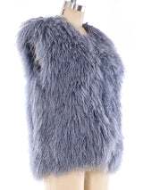 Grey Mongolian Lamb Fur Vest Jacket arcadeshops.com