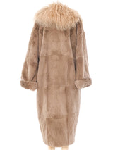 Mongolian Fur Trimmed Maxi Coat Outerwear arcadeshops.com
