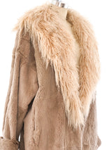 Mongolian Fur Trimmed Maxi Coat Outerwear arcadeshops.com