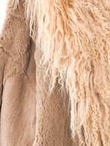 Mongolian Fur Trimmed Maxi Coat Outerwear arcadeshops.com