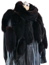 Fur Paneled Leather Jacket Outerwear arcadeshops.com