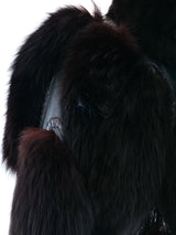 Fur Paneled Leather Jacket Outerwear arcadeshops.com