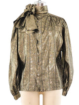Paisley Jacquard Metallic Gold Top Top arcadeshops.com