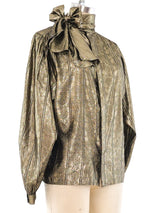 Paisley Jacquard Metallic Gold Top Top arcadeshops.com