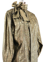 Paisley Jacquard Metallic Gold Top Top arcadeshops.com