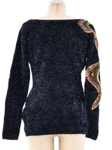 Kansai Embellished Tinsel Shag Sweater Top arcadeshops.com