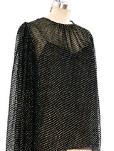 Oscar de la Renta Metallic Chiffon Blouse Top arcadeshops.com
