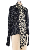 Graphic Face Printed Blouse Top arcadeshops.com