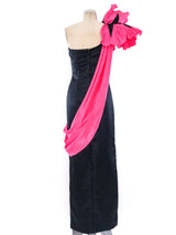 Eugene Alexander Sculptural Floral Satin Gown Dress arcadeshops.com