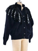 Fur Trimmed Angora Cardigan Jacket arcadeshops.com