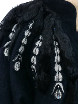 Fur Trimmed Angora Cardigan Jacket arcadeshops.com