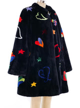 Zuki Heart Motif Sheared Beaver Coat Outerwear arcadeshops.com