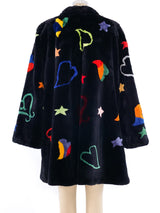 Zuki Heart Motif Sheared Beaver Coat Outerwear arcadeshops.com