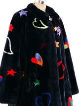 Zuki Heart Motif Sheared Beaver Coat Outerwear arcadeshops.com