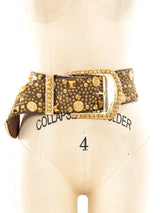 Michael Morrison Studded Brown Leather Belt Accessory arcadeshops.com