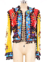 Moschino Heavily Embellished Colorblock Leather Jacket Jacket arcadeshops.com