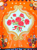 Moschino Heavily Embellished Colorblock Leather Jacket Jacket arcadeshops.com
