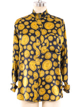 Chanel Coin Printed Silk Blouse Top arcadeshops.com