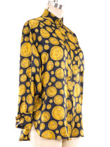 Chanel Coin Printed Silk Blouse Top arcadeshops.com