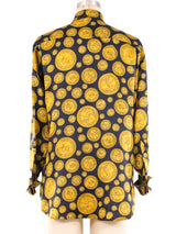 Chanel Coin Printed Silk Blouse Top arcadeshops.com