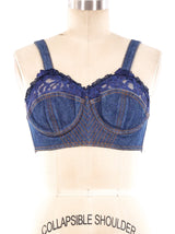 Jean Paul Gaultier Denim Bralette Top arcadeshops.com