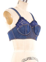 Jean Paul Gaultier Denim Bralette Top arcadeshops.com