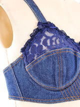 Jean Paul Gaultier Denim Bralette Top arcadeshops.com
