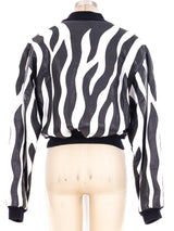 North Beach Leather Zebra Applique Bomber Jacket Jacket arcadeshops.com