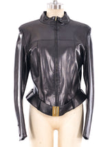 Claude Montana Belted Leather Jacket Jacket arcadeshops.com