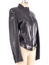 Claude Montana Belted Leather Jacket Jacket arcadeshops.com