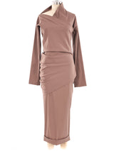 Romeo Gigli Asymmetrical Khaki Ensemble Suit arcadeshops.com