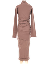 Romeo Gigli Asymmetrical Khaki Ensemble Suit arcadeshops.com