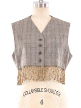 Romeo Gigli Fringe Trimmed Cropped Vest Top arcadeshops.com