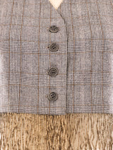 Romeo Gigli Fringe Trimmed Cropped Vest Top arcadeshops.com