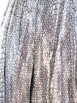 Metallic Silver Pleated Midi Skirt Bottom arcadeshops.com