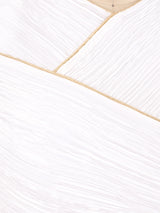 Mary McFadden White Pleated Long Sleeve Dress Dress arcadeshops.com