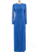 Richilene Cobalt Burnout Gown Dress arcadeshops.com