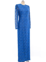Richilene Cobalt Burnout Gown Dress arcadeshops.com