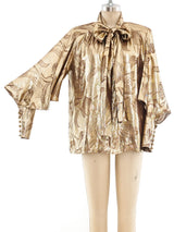 Nina Ricci Metallic Floral Blouse Top arcadeshops.com
