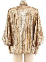 Nina Ricci Metallic Floral Blouse Top arcadeshops.com