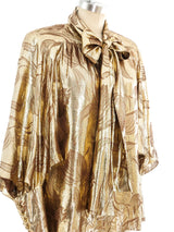 Nina Ricci Metallic Floral Blouse Top arcadeshops.com