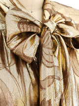 Nina Ricci Metallic Floral Blouse Top arcadeshops.com