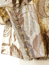 Nina Ricci Metallic Floral Blouse Top arcadeshops.com